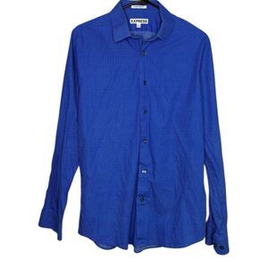 Express Men’s blue button down extra slim long sleeve shirt Medium